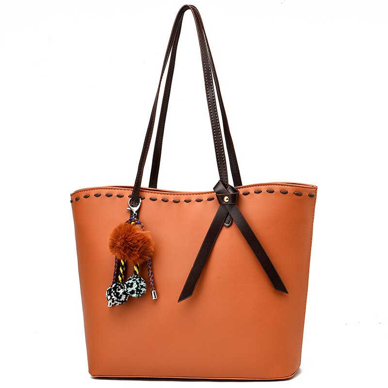 Hoge Capaciteit Casual Totes Effen Kleur Pu Lederen Schoudertas Crossbody Tassen Voor Vrouwen Vrouwelijke Messenger Bags Dames Handtas: YELLOW