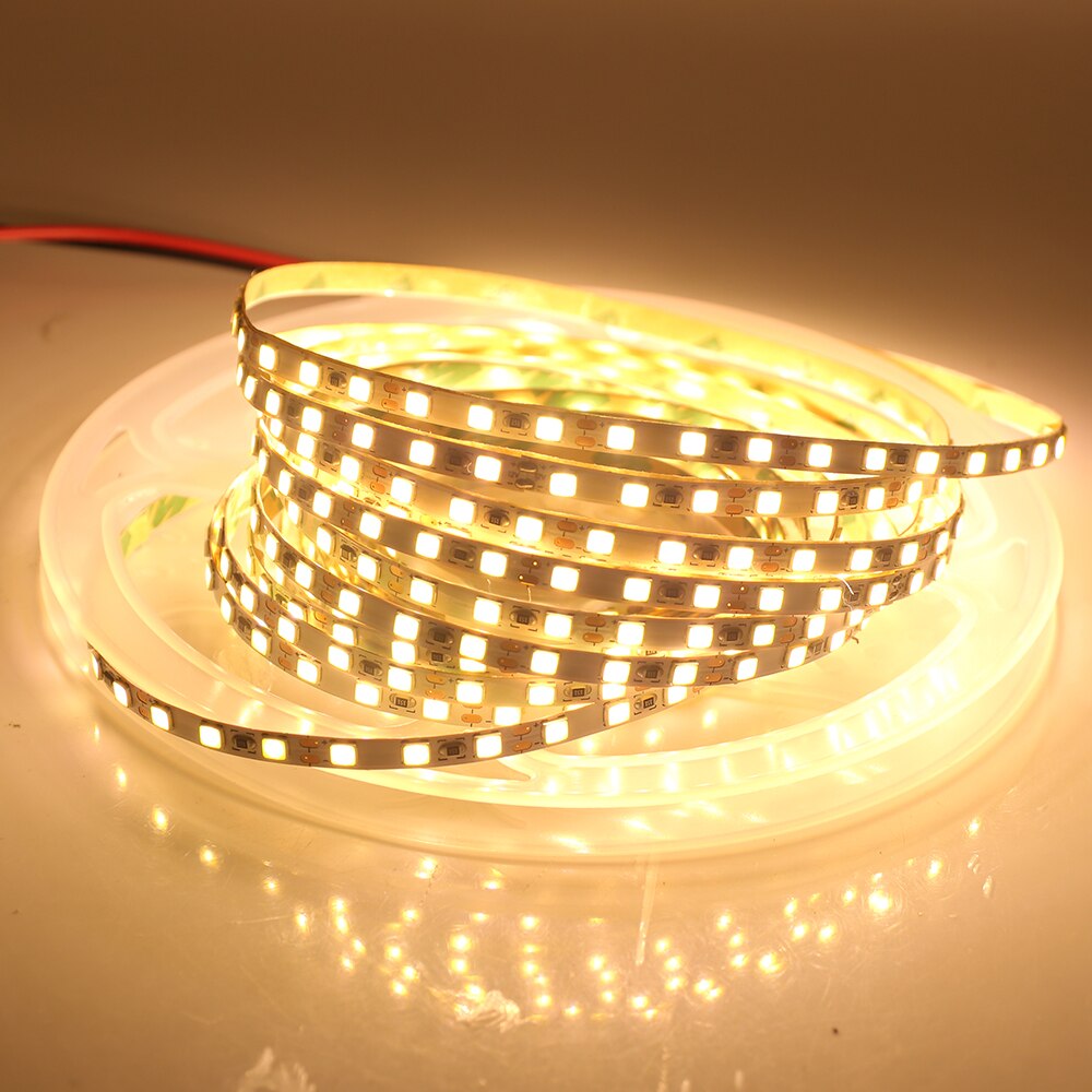 Tira de luces LED de 12V 2835 SMD 4mm superbrillante 120LED/m 5M 600 píxeles cinta de luces LED flexibles blanco Natural/blanco cálido/blanco frío