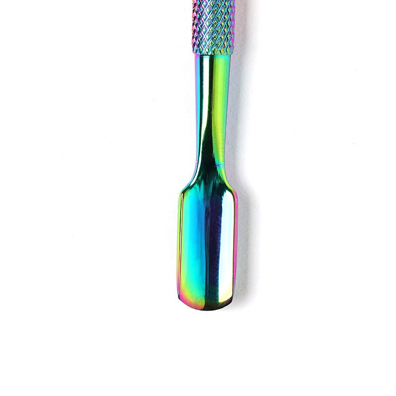 Pala de acero inoxidable con doble cabezal para retirar las cutículas de la piel muerta, limpia uñas de manicura y pedicura, 1 unidad