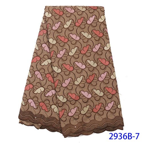 Tecido de renda suíço seda e macio, novo tecido de renda nigeriano, tecido de renda bordado para vestido africano vermelho KS2936B-2: Picture 7