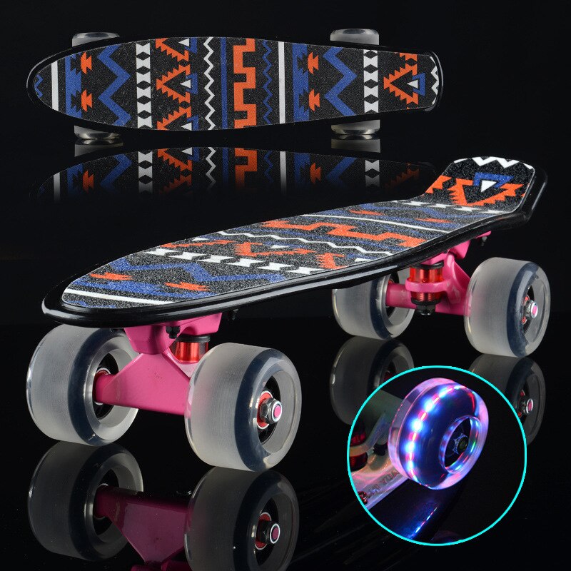 Knipperende Single-Tilt Skateboard Vis Skateboard Banana Board Vier-Wiel Scooter Voor Kinderen Of Volwassenen: Black