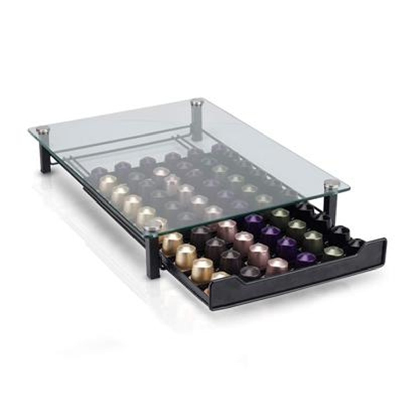 Glas nespresso kaffebönor hållare rack kaffe kapsel stativ märke kapslar förvaringshylla organisation kaffehållare låda