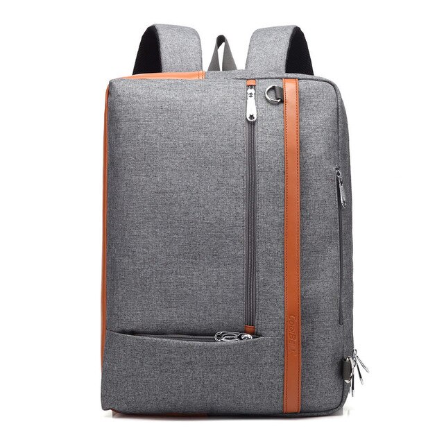 Mochila portátil Convertible COOLBELL de 17,3 pulgadas, mochila multifuncional de gran capacidad para estudiantes, mochila de viaje de negocios: GREY