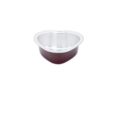 Mini taza de aluminio con forma de corazón para postre, taza desechable para comida, pudín, Mousse, contenedor de gelatina, molde para hornear cupcakes, 10 Uds.: Coffee