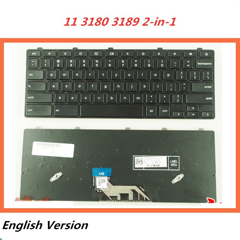 Laptop English Keyboard For Dell Chromebook 11 3180 3189 Education 2-in-1 Notebook Replacement layout Keyboard: Default Title