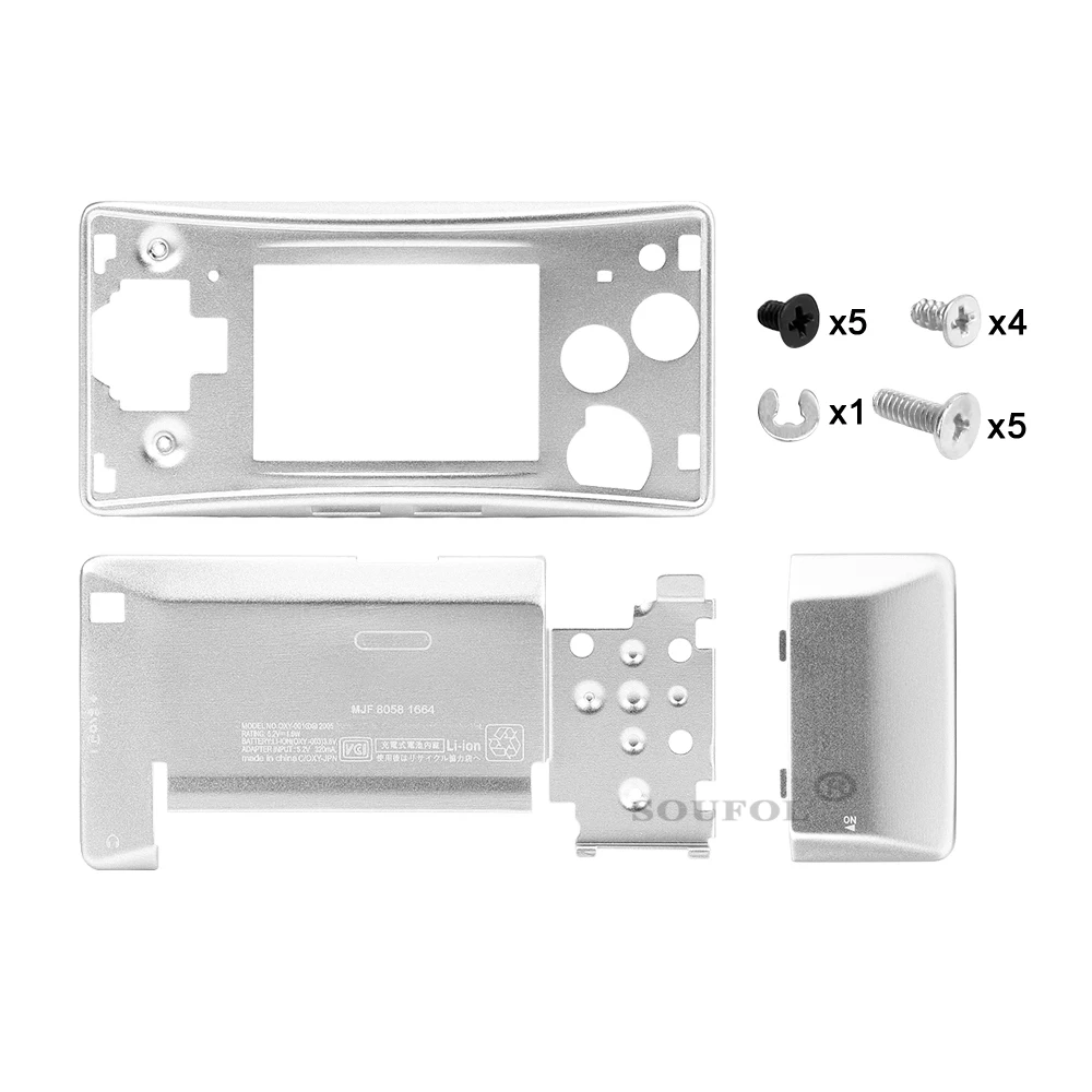 Carcasa de aluminio y Metal para GameBoy Micro, funda para GBM, accesorios de reparación,: Púrpura claro