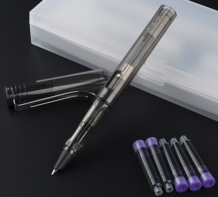 Jinhao 599a slik farve plastik fyldepen med blækpose til børn studerende skolematerialer: T