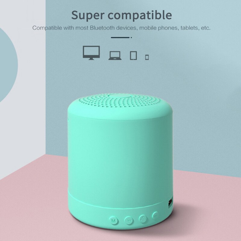 1pc Macaron Small Bluetooth Speaker Hi-Res 300M Audio Extended Bass Treble Wireless HiFi Portable Speaker High Bass Speaker