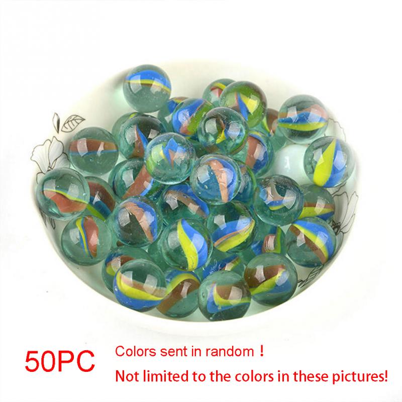 50 Stuks 16Mm Knikkers Gekleurde Glaze Glass Bead Knikkers Klassieke Reminiscence Kinderen Klassieke Speelgoed