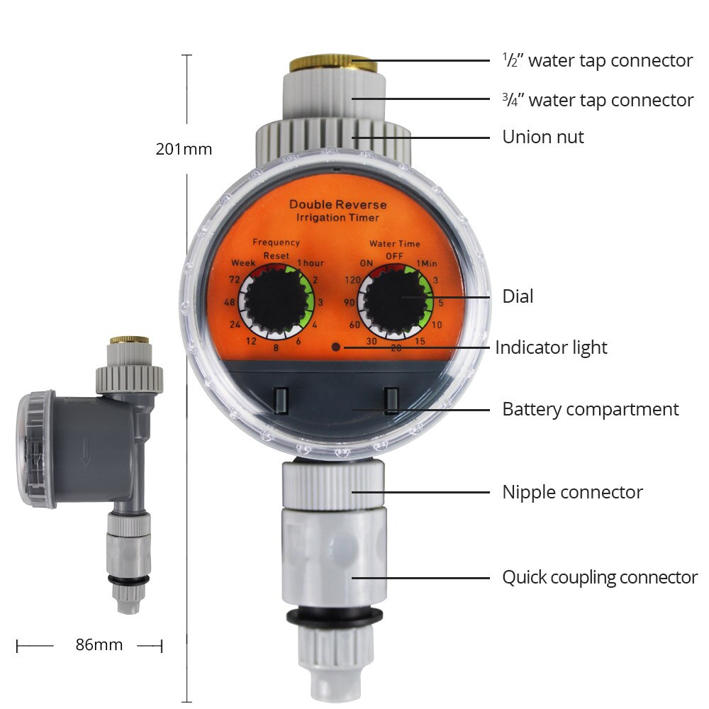 Garden Watering Timer Water Pressure Regulator Irrigation Controller System With Battery Use To DN15 And DN20 Female Thread