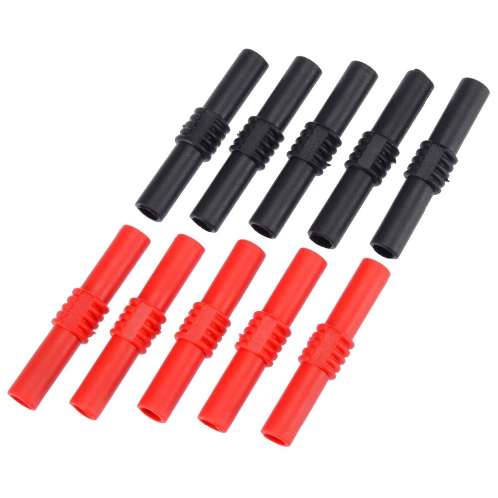 10pcs 4mm Banana Jack Female to Female Adapter Coupler Connector Insulated Banana Plug Connectors