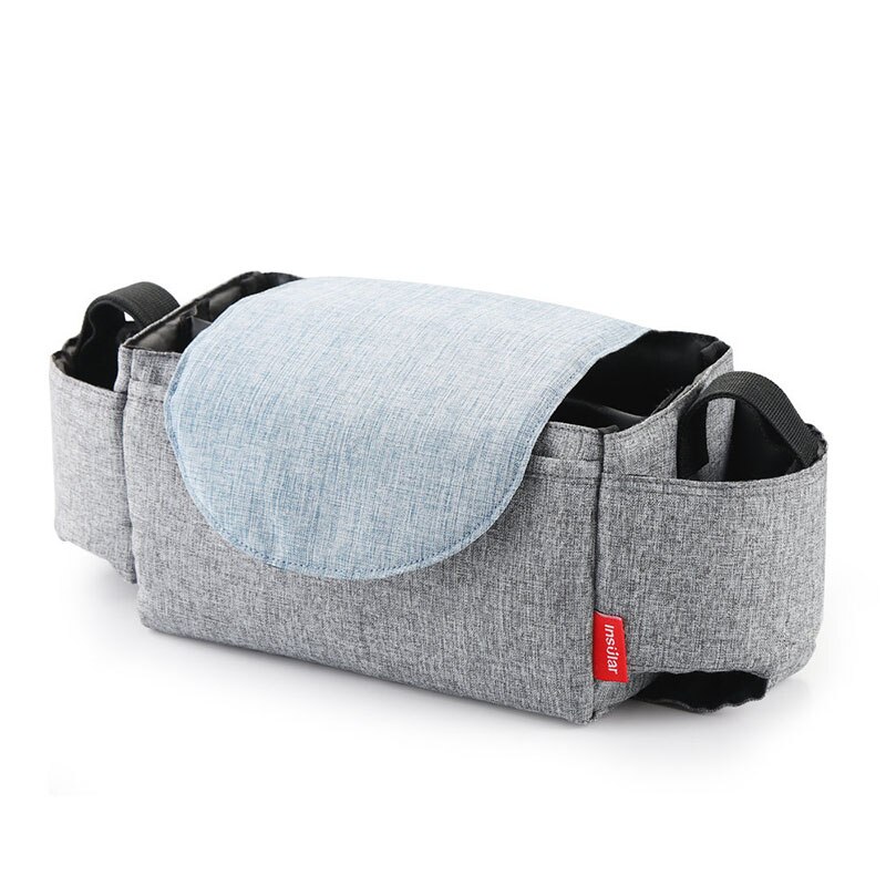 Baby Stroller Accessories Bag Waterproof Cup Bag Stroller Organizer Baby Carriage Pram Buggy Cart Bottle Bag Cartoon Car Bag: grey 30x13x19cm