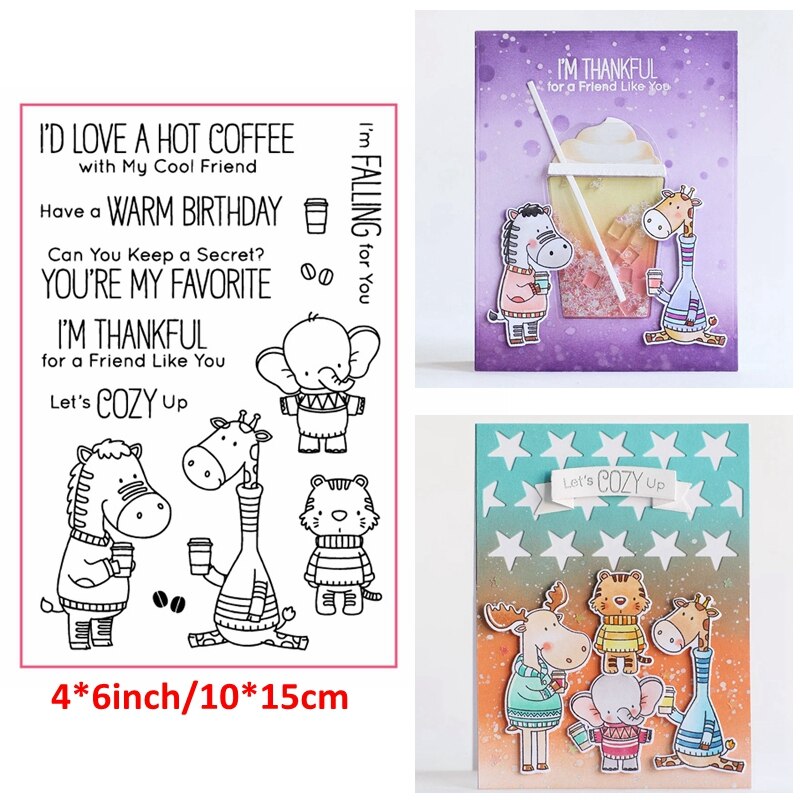 You Are My Sunshine Mixed Animals Flowers Leaves Clear Stamps DIY Scrapbooking Making Template 07: M66