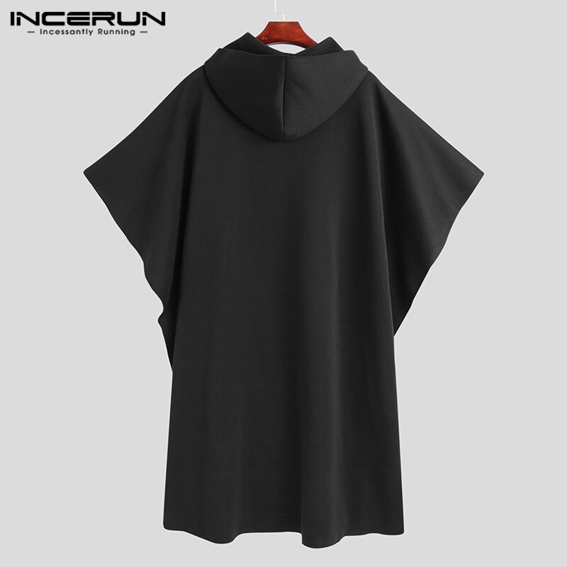 Manteau à capuche style Punk coupe-vent pour homme, manteau Long à capuche, couleur unie, Streetwear, Chic, hiver,