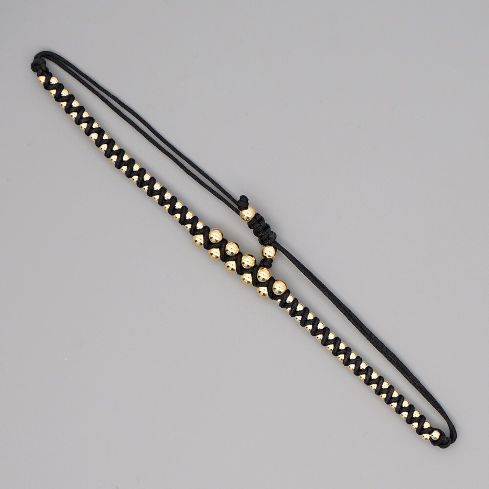 Go2 boho japanske gyldne perler armbånd reb flettet flettet vævet justerbar håndlavet ledning armbånd smykker til kvinder: Rzb 200002a