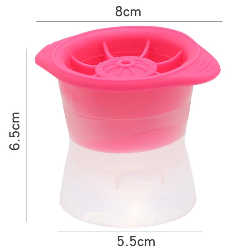 Silicone Sphere Ice Cube Mold Kitchen Melting DIY Ice Ball Round Making Mould: Pink