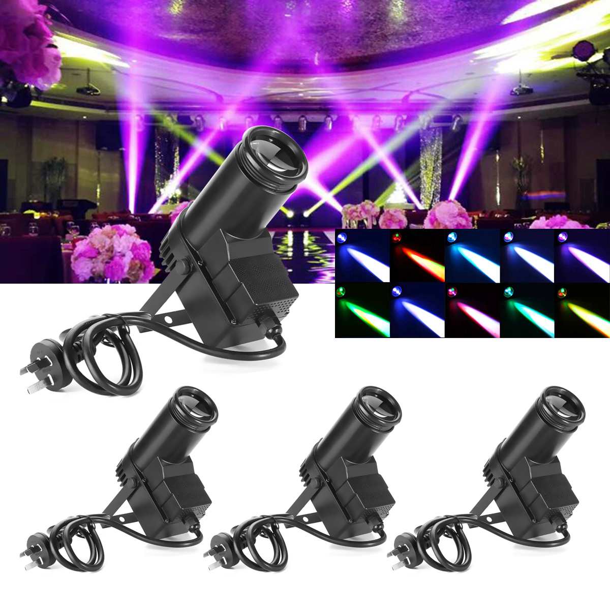 30W AC110-240V DMX RGBW LED Light Pinspot Light Beam Spotlight 6CH DISCO KTV DJ Lighting Effect