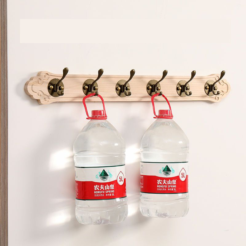 Perchero de madera maciza para bata de lujo con 4/5/6/7/8 ganchos, colgador de ropa de pared, llaves, almacenamiento de sombreros, colgante para muebles de entrada