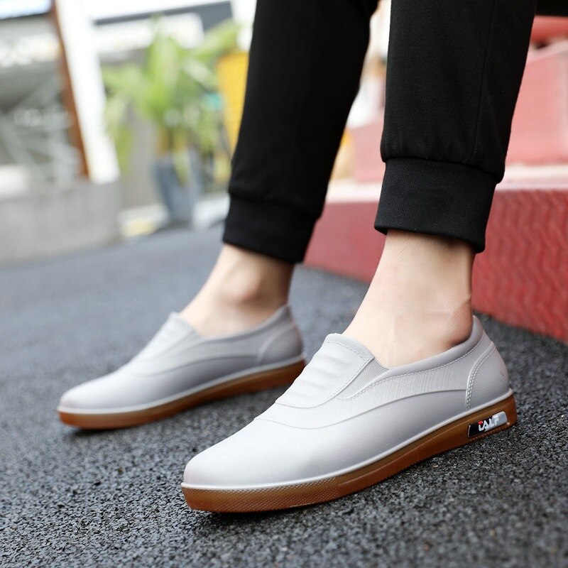 Regenstiefel herren rutschfeste niedrige kochschuhe wasserdichte schuhe überschuhe wasserstiefel verschleißfeste gummischuhe arbeitsschuhe