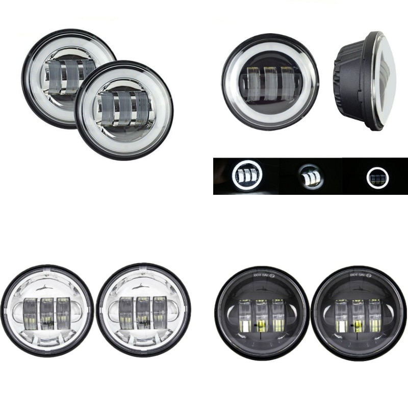 SKUNTUGUANG 1 paar 11,4 cm led-mistlampen met engelogen voor Harley Davidson (wit