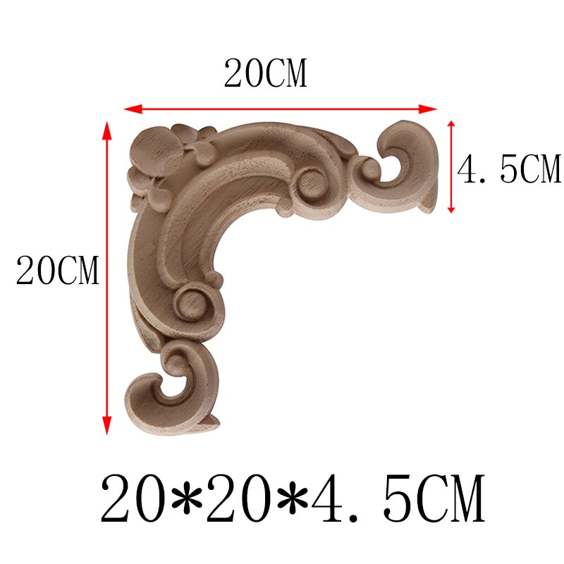 Hout Mouldings Hout Applique Carving Lijnen Onlay Retro Natuurlijke Gesneden Bloem Oval Bloemen Houten Kast Hoek Thuis Deuren: A13-5