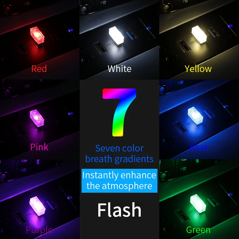 Mini USB LED Auto Licht Auto Interieur Atmosphäbetreffend Licht nicht beleuchtung Licht PC Auto bunte dekorative Lampe Auto Zubehör: veränderbar