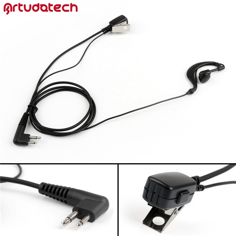 Artudatech seguridad en forma de G auricular colgante 2 Pin Mic para Motorola Radio CP140 CP040 GP300 XTNI CP 040 140 GP 300