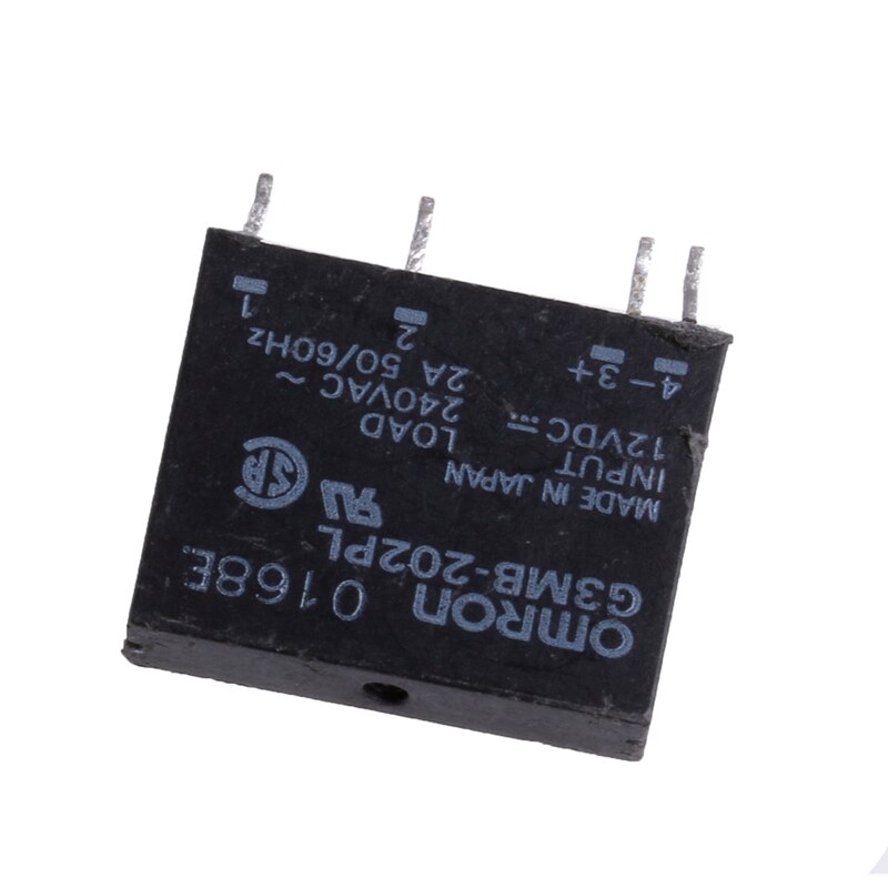 1pc halvledarrelä  g3mb-202pl dc-ac pcb ssr  in 12v dc out 240v ac 2a