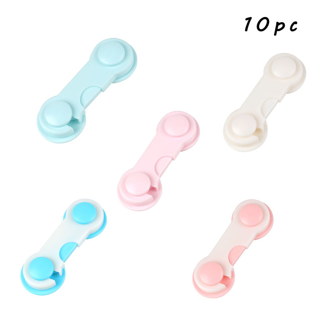 10Pcs/lot Child Safe Cabinet Lock Fridge Lock for Kids Doors Drawers Lock Baby Safety Cabinet locking Plastic Lock Protection: MIX