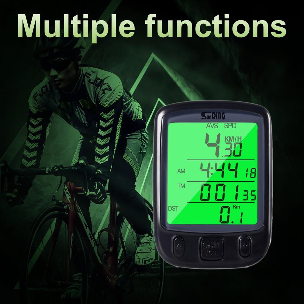 Cycle Bicycle Bike LCD Computer Odometer Speedometer With Backlight Monitor Bikes' Speed Distance And Riding Time
