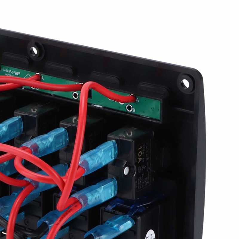 Car Toggle Switch Panel IP65 Waterproof 6 Gangs Rocker Switch Panel Black for SUVs for Boats for Trucks