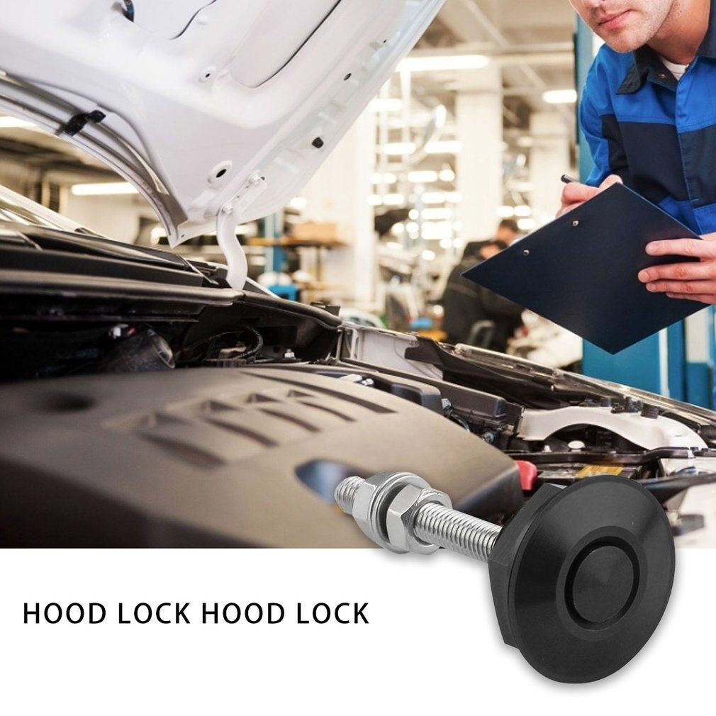 1 Set Universal Car Latches Push Button Latch Quick Release Mini Hood Car Lock Retainer Set Quick Release Hood Bumper Latch