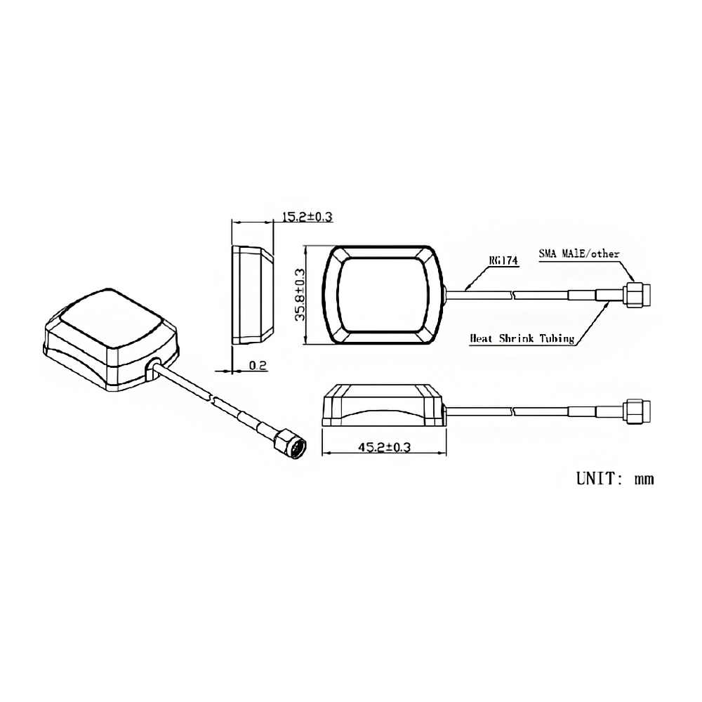 IP67 waterdichte auto GPS GLONASS Antenne Miniatuur Magneetgemonteerde antennes