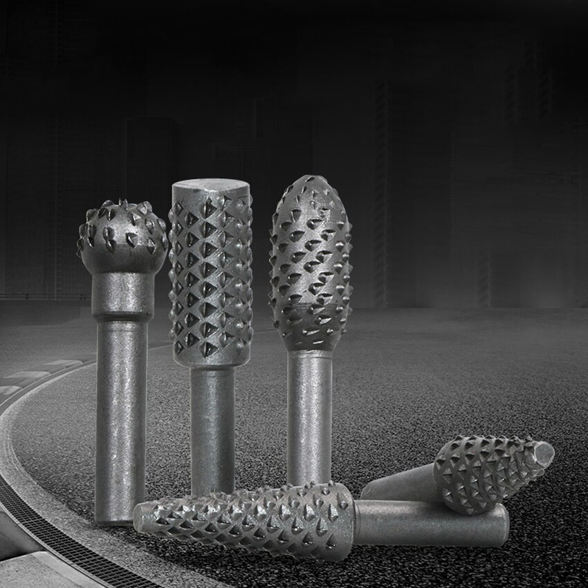 5pcs/set Woodworking Rotary Embossed Rasp Metal Grinding Carpenter Handheld Tools Wood Carving Files Burr Electric Grinder
