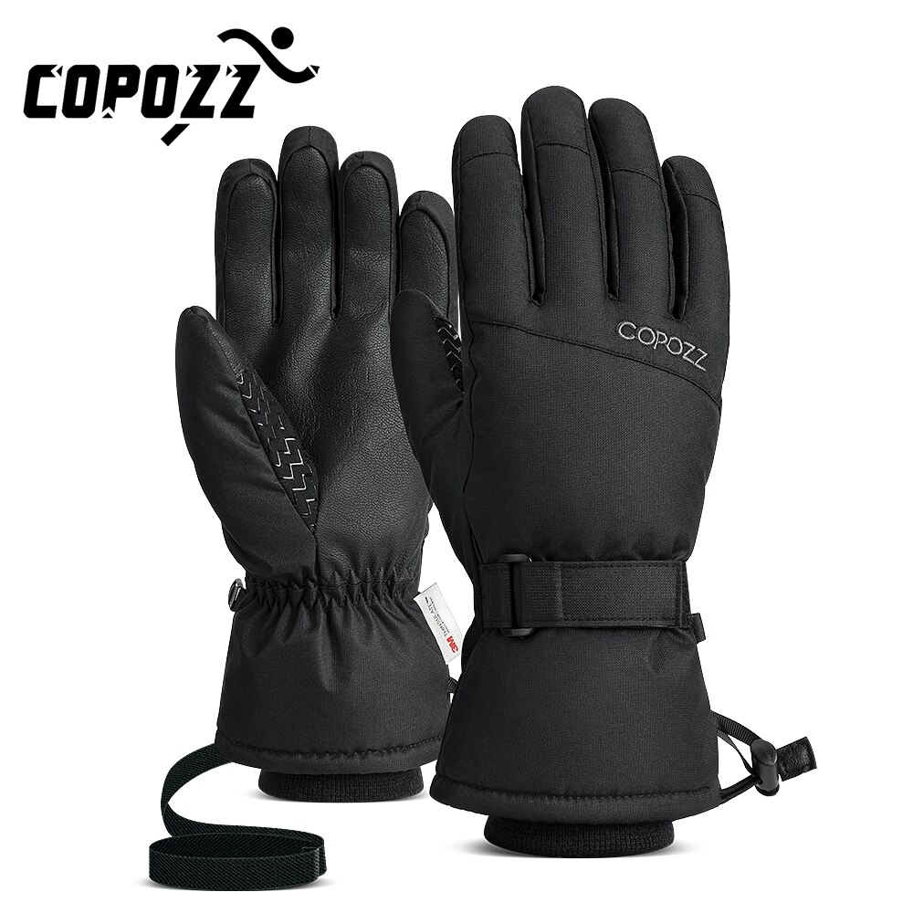 Copozz luvas de esqui de inverno das mulheres dos homens à prova dwaterproof água ultraleve luvas de snowboard motocicleta equitação neve manter quente luvas à prova de vento