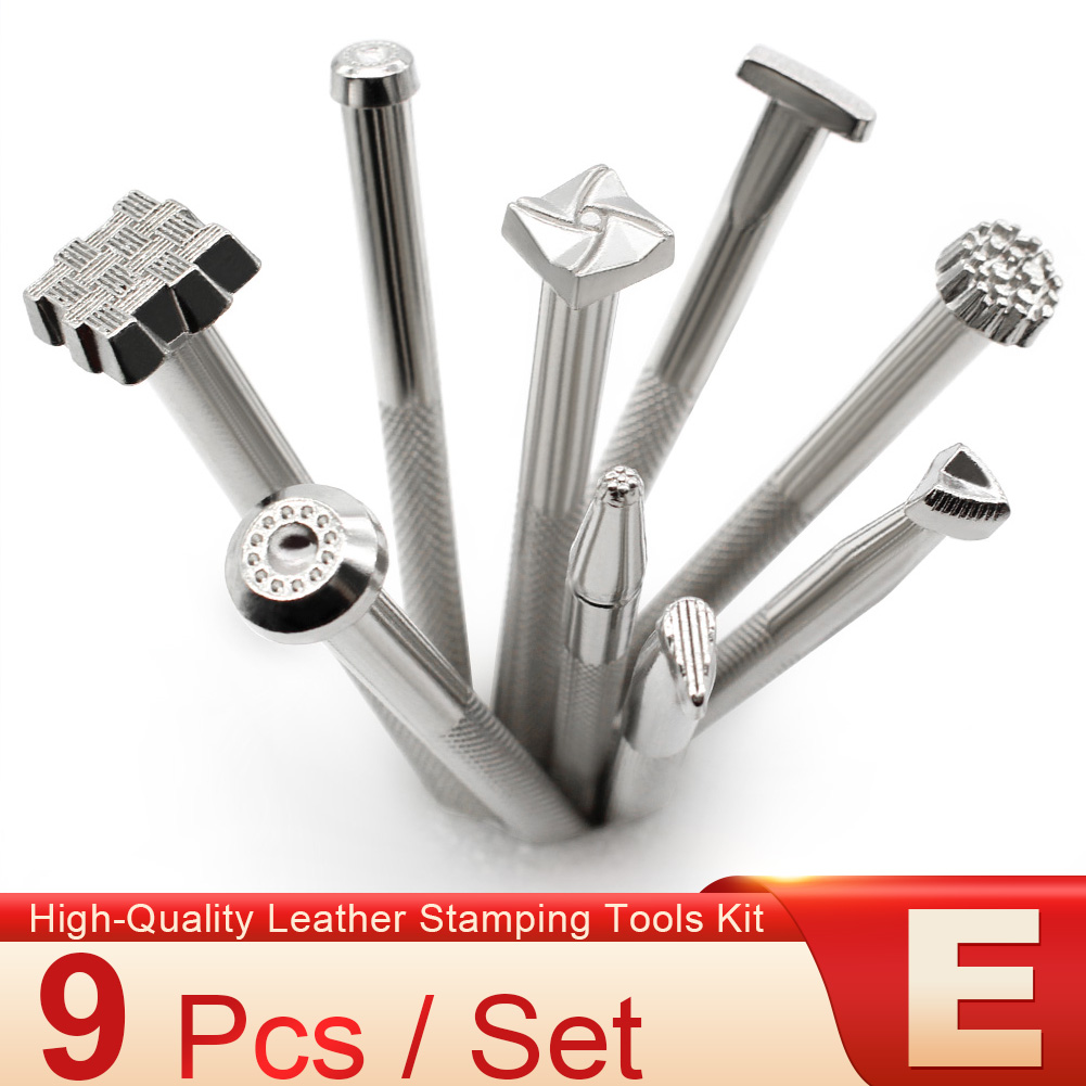 Leather Stamp Tool Engraving and Embossing Tools Different Shape Stamp Punch Set Saddle Making Tools for Leather Craft Working