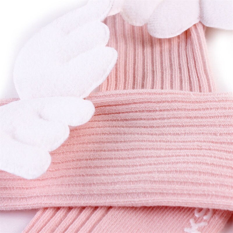 For Age 0-4Y Baby Kids Socks Toddlers Girls Knee High Angle Wing Socks Leg Warmer Baby Clothing