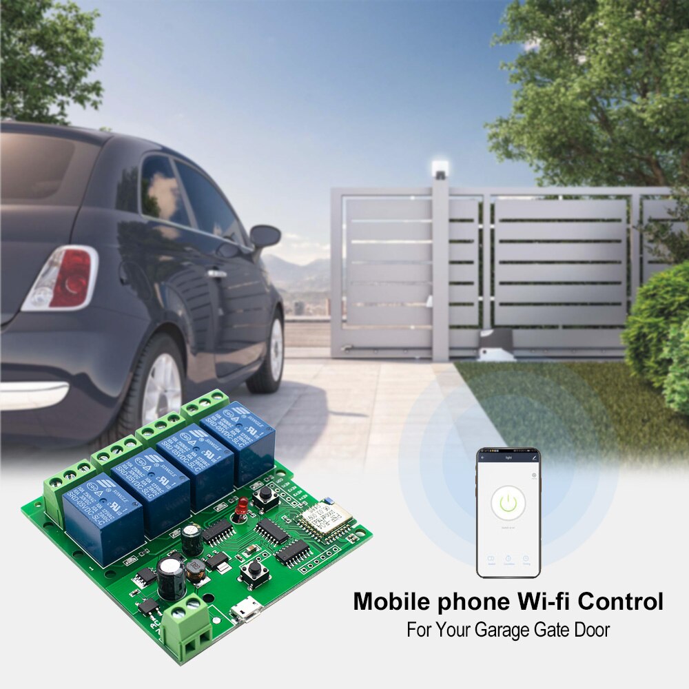 Ewelink Smart Afstandsbediening Wifi Draadloze Schakelaar Module 1CH/4CH DC5V 12V 32V 220V Tippen Zelf-Vergrendeling Rf Ontvangen 10A Relais