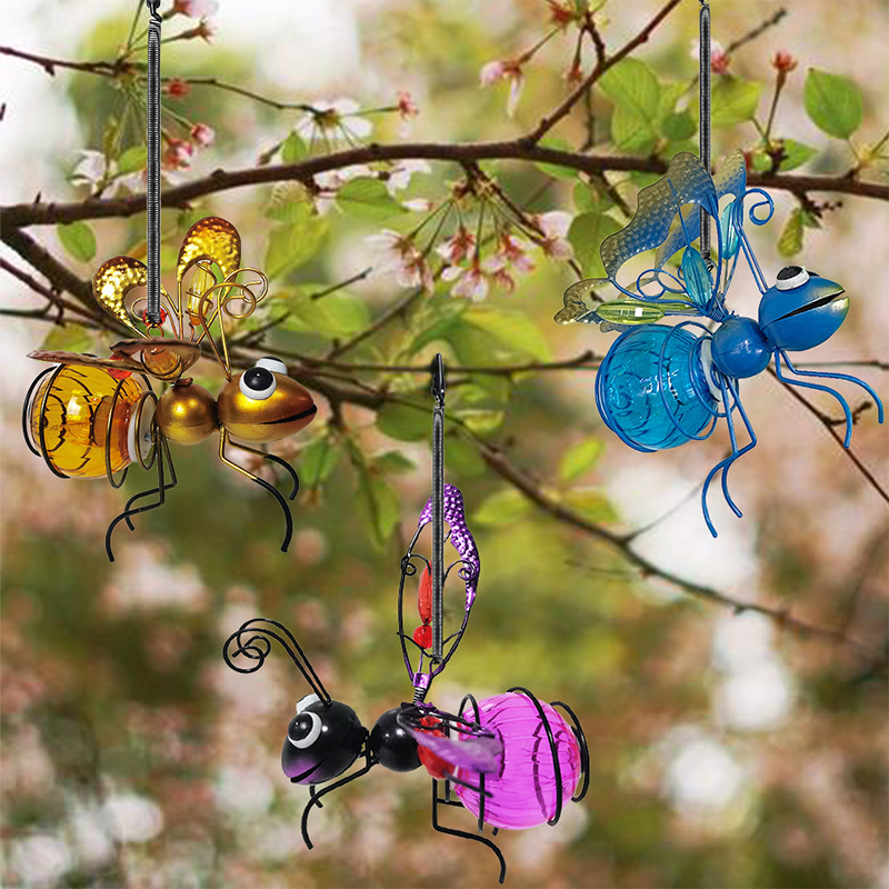 10 Stück Solar- betriebene Insekten lampe hängen fliegende Insekten Lampe Ich bin Freien Garten Insekt Licht Ornament für Rasen Sommer Party Hochzeit Deko