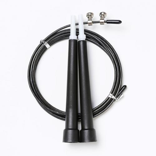 300Cm Verstelbare Stalen Speed Springtouw Jump Rope Met Kogellager Workout Tool Fitness Apparatuur Accessoires: Black