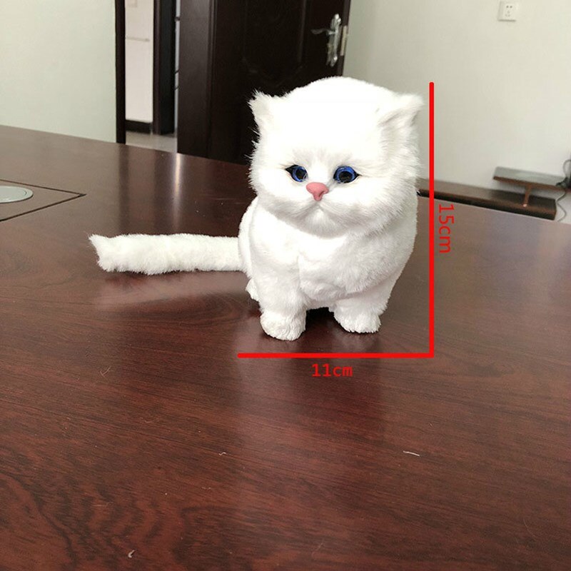 Leuke Simulatie Kat Knuffel Met Geluid Mooie Simulatie Dier Pop Cadeau Voor Kinderen Home Decoratie