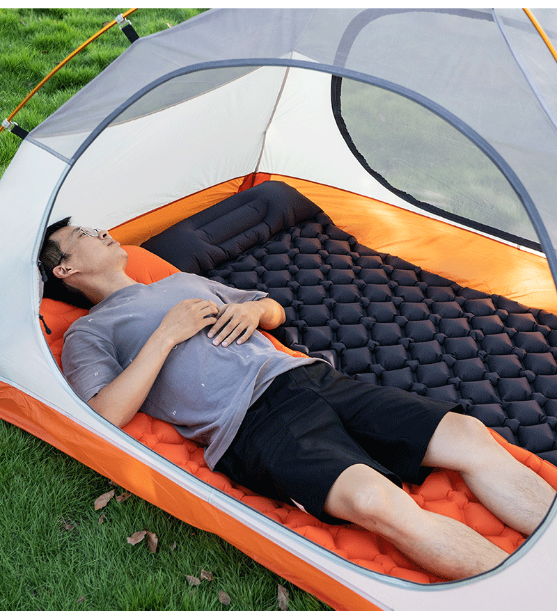 Camping Inflable Air Matras 190*58*5Cm Ingebouwde Voet Inflator Pomp Vouwen Opblaasbare Matras Kamp bed Voor Tent Reizen