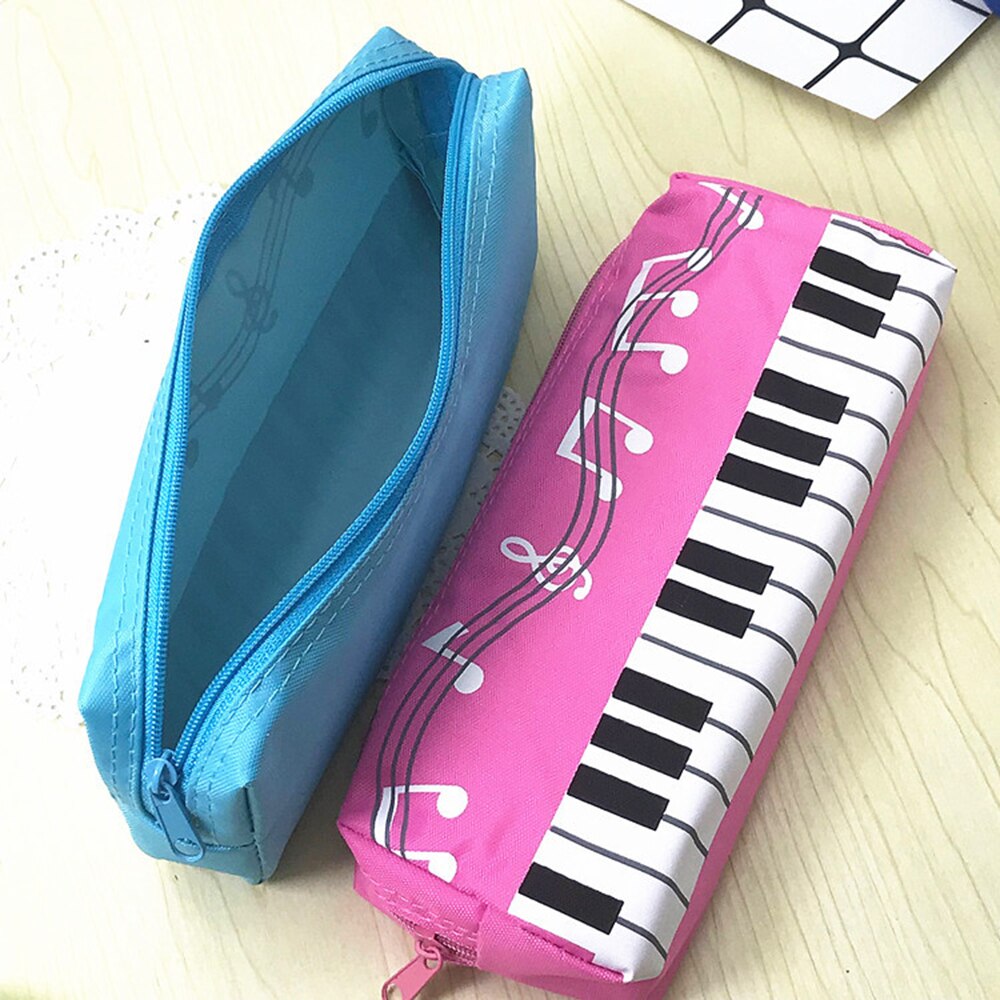 Music Notes Piano Keyboard Pencil Case Large Capacity Pencil Bags Stationery Office School Students Prizes