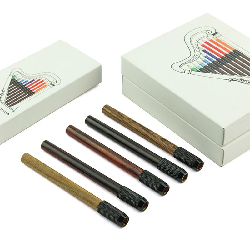 1/3/5 stk træ pen extender holder skitse tegning blyant forlænger skole