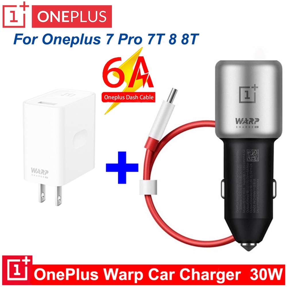 Original Oneplus 30W Warp Charge Car Charger Output 5V6A Max For Oneplus 7 Pro Normal QC For Oneplus 3/3T/5/5T/6/6T/7/Pro/8/8T..