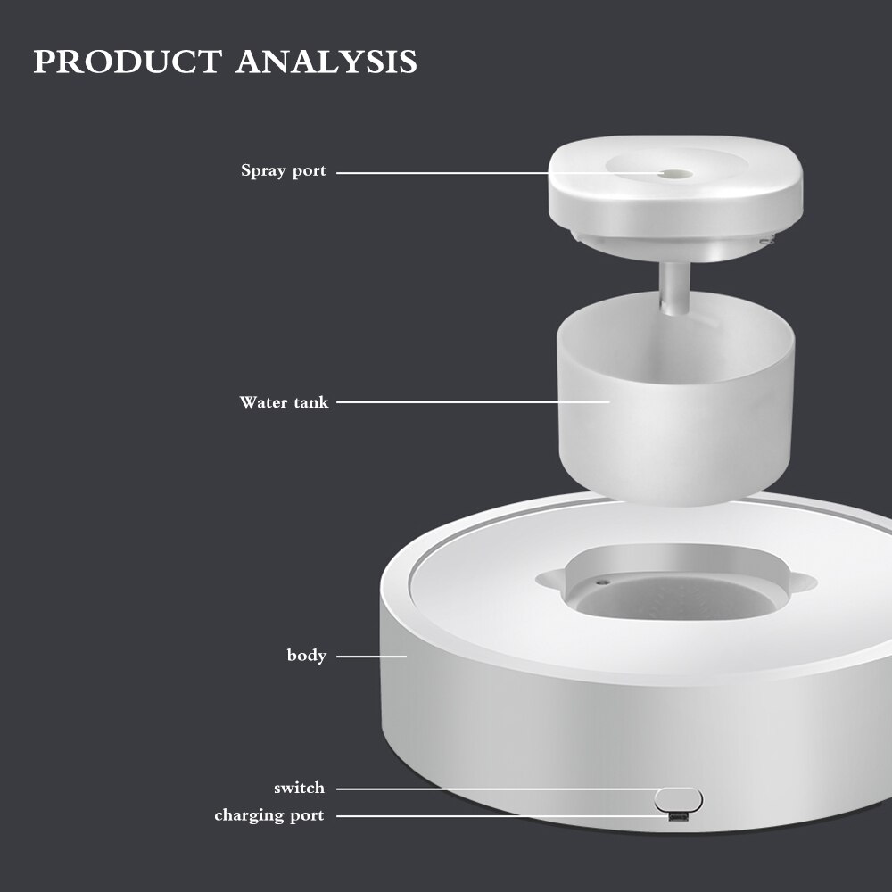 Air Humidifier With UV Disinfection Light Beads Mute Intelligently Movable Cool-Mist Maker Home Car Essential Oil Disinfectant