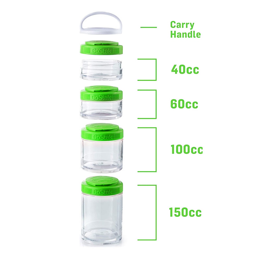 Easy Clean Food Snack Storage Jar Home Travel Four Containers Keep Fresh Twisting Lock Removable Handle Dustproof Stackable
