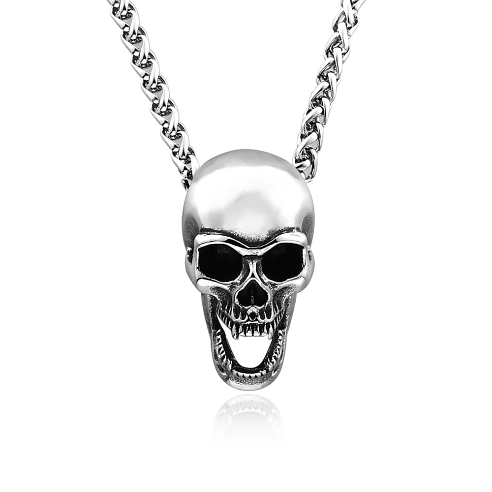 Gothic Vintage Rvs Schedel Hanger Ketting Voor Mannen Vrouwen Punk Schedel Flesopener Ketting Biker Sieraden Accessoires: Puur Goud Kleur