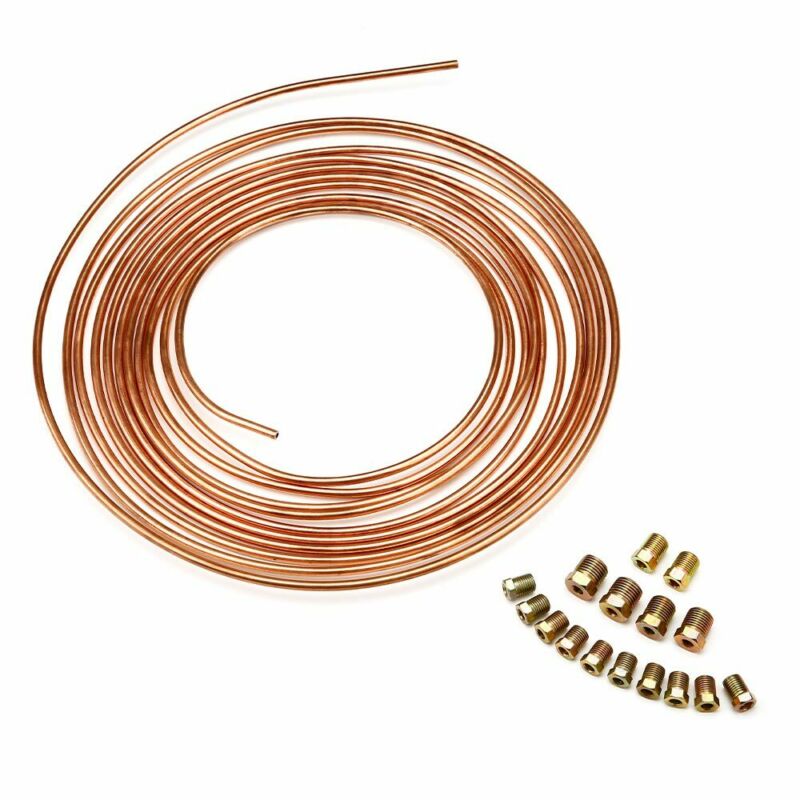 Nickel Brake line tubing 25Ft OD Tube With Fittings Oil pressure gauge