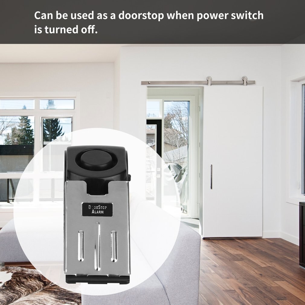 Door stop stopper alarm block blocking system 125 dB Anti-theft Burglar Stop System Security Home Wedge Shaped